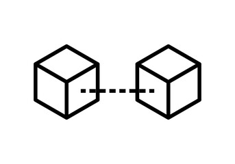 Icono negro de blockchain de criptomonedas