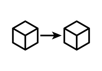Icono negro de dos cubos de blockchain de criptomonedas