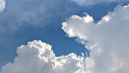White clouds in the blue sky
