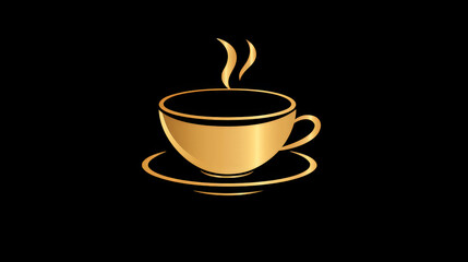 Obraz premium Elegant Gold Coffee Icon. Generative AI