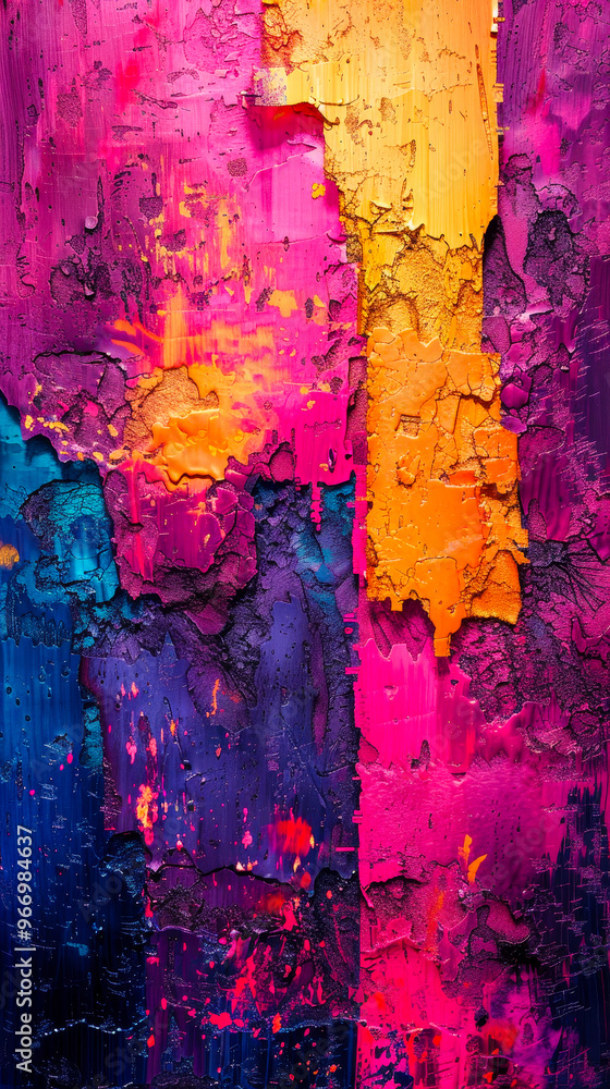 Poster vibrant grungy abstract texture with bold colors and grainy noise effect for art background or wallp