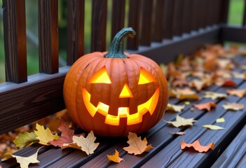 halloween pumpkin on a wooden background