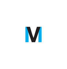 Vector logo of  V  initial letter design in blue and black style. Can be used as Logo, Brands,Mascot.