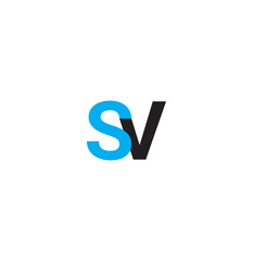 Vector logo of  V  initial letter design in blue and black style. Can be used as Logo, Brands,Mascot.