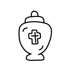 funeral icons. line vector
