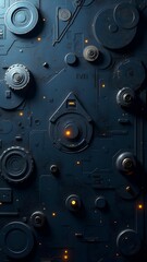 Futuristic Multifunctional Space-Age Material Wall Background in Wide Format