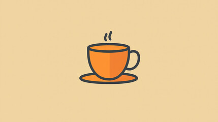 Obraz premium Minimalist Coffee Cup Icon