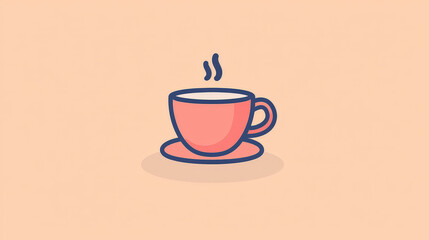 Obraz premium Minimalist Coffee Cup Icon. Generative AI