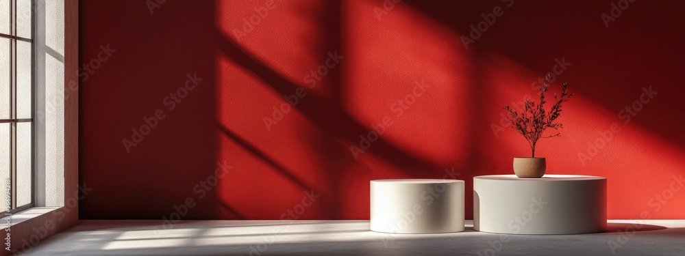 Poster Product display stand with subtle shadow Background for product presentation 3D rendering