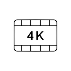 4k video icon, vector illustration