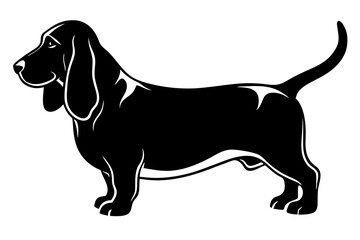 Basset Hound silhouette vector illustration