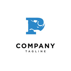 Letter P Rhino logo icon vector © Imam