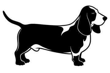 Basset Hound silhouette vector illustration