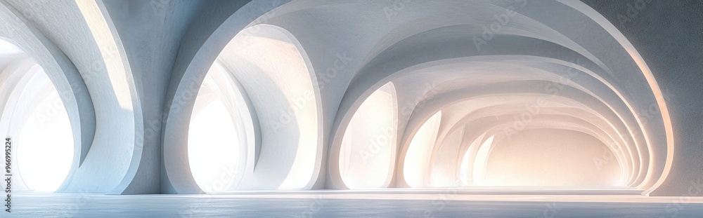 Poster Abstract architectural background featuring an arched interior in a 3D rendering