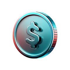 3D metallic USDT coin icon with uniform metal and isolated background.