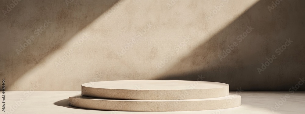 Aufkleber Minimalistic podium background featuring soft shadows 3D rendering