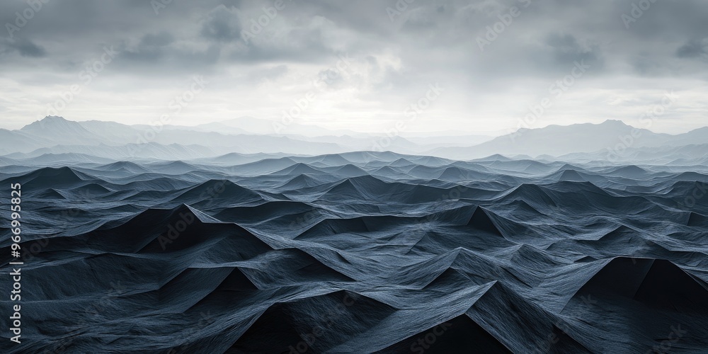 Leinwandbilder empty terrain featuring a creative geometric structure background rendered in 3d digital artwork