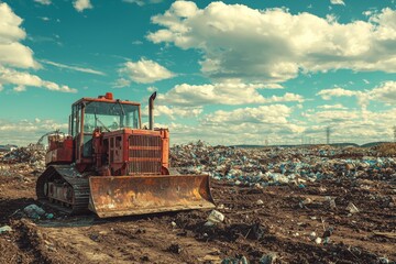 Waste landfill illustration created with Generative AI
