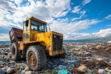 Obraz premium Waste landfill illustration created with Generative AI