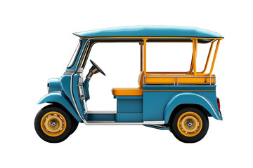 Obraz premium Tuk Tuk car taxi transportation, Tricycle motorcycle in Thailand isolated on transparent background.