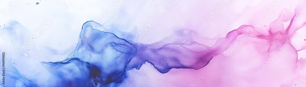 Poster Elegant swirl of blue and pink ink on a white background, creating a mesmerizing abstract pattern for artistic projects.