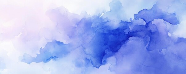 Obraz premium A serene abstract watercolor background in shades of blue, perfect for use in creative designs, websites, or artistic projects.