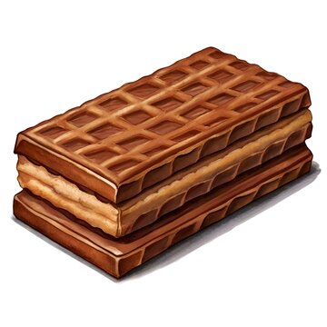 recommend clip art: Delicious 3D illustration of a layered chocolate wafer. perfect for packaging. website design. or social media.
