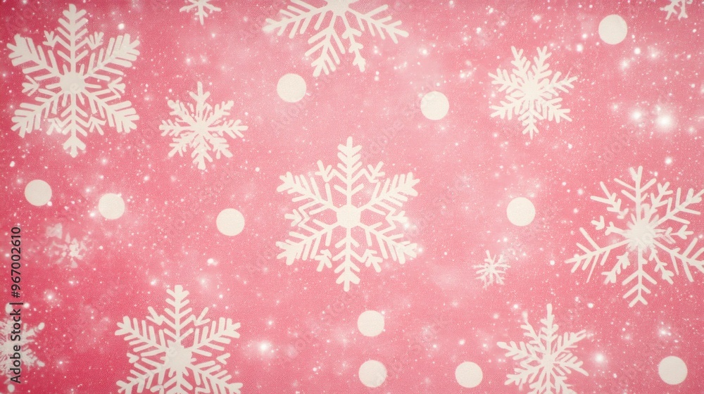 Poster snowflake and polka dot background texture ideal for wallpaper featuring a soft focus and shaded des