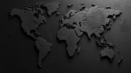 Black inverted silhouette of a map design