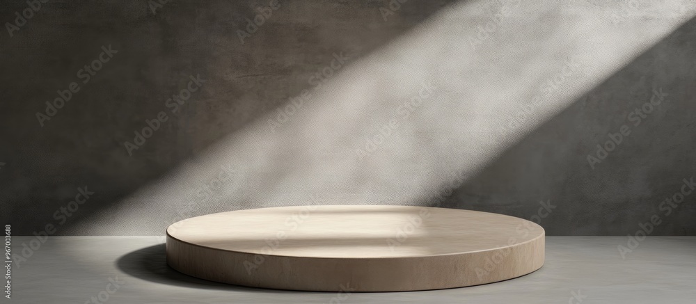 Poster 3d rendering of a podium backdrop mockup for showcasing products blank scene featuring an empty roun