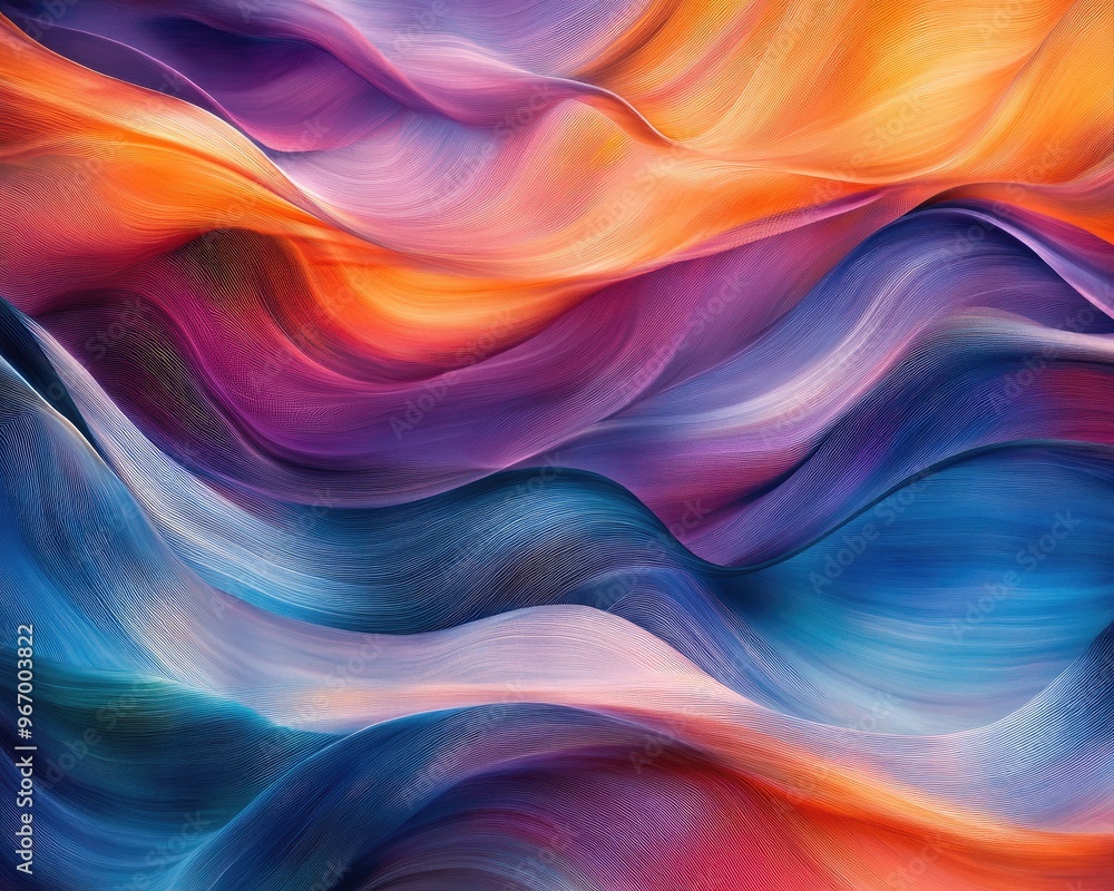 Poster vibrant waves and flowing lines create an abstract backdrop filled with rich colors