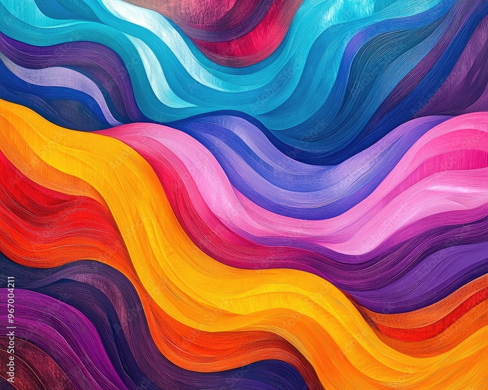 Aufkleber vibrant waves and flowing lines create an abstract backdrop filled with rich colors