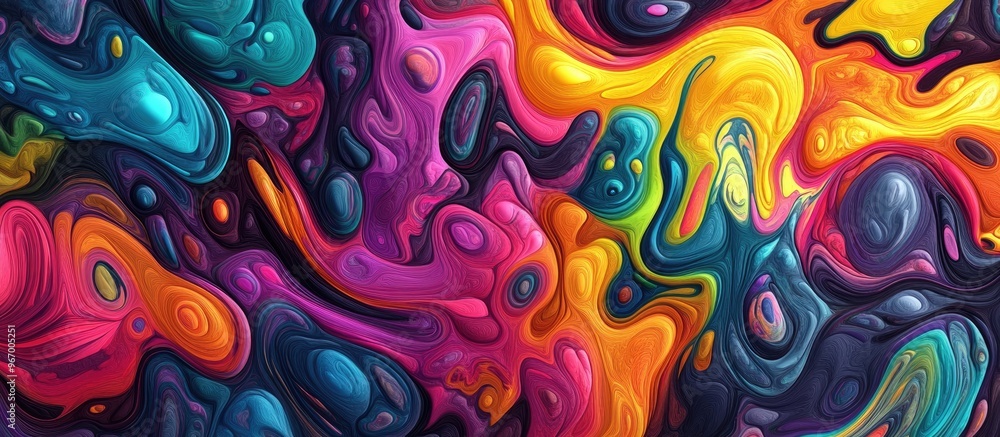 Poster vibrant color patterns generated through 2d rendering techniques