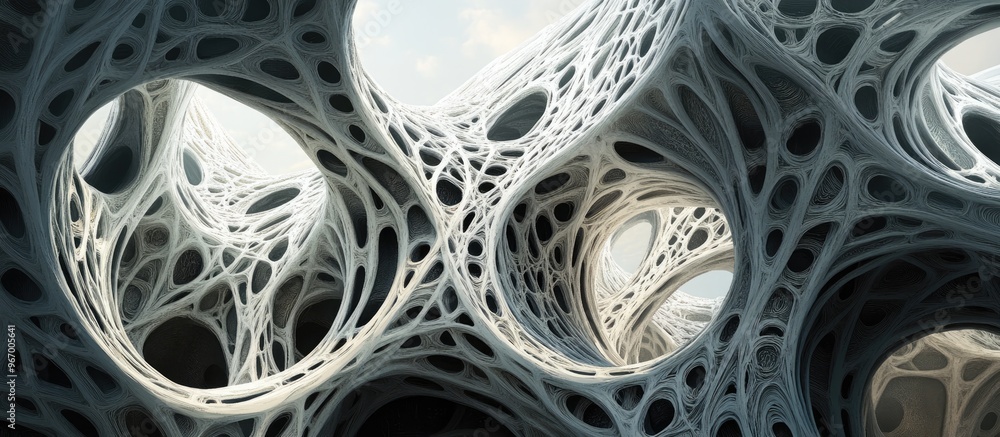 Poster 3d rendering of an intricate architectural structure