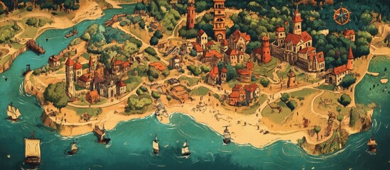 Obraz premium Art Map of the Region