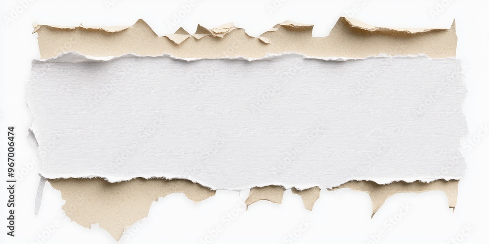 Poster ripped note paper design with a clear background for versatile use.