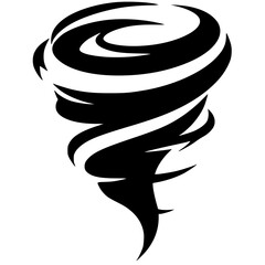 Silhouette of a violent tornado