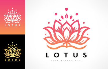 Lotus flower logo vector design