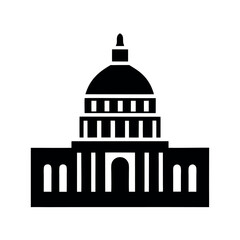 capitol icon vector art illustration
