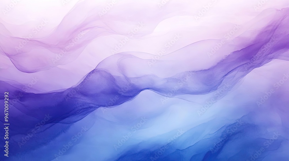 Poster a serene blend of purple and blue hues, creating a calming abstract background perfect for various d