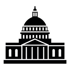 capitol icon vector art illustration