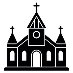 Church icon vector art illustration