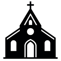 Church icon vector art illustration