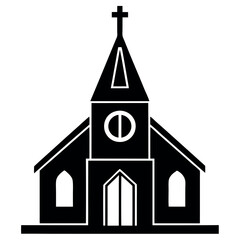 Church icon vector art illustration