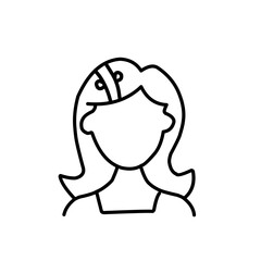 Woman wig line outline icon