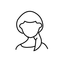 Woman wig line outline icon