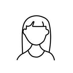 Woman wig line outline icon