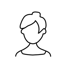 Woman wig line outline icon