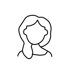 Woman wig line outline icon