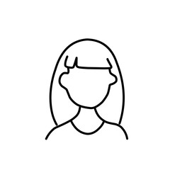 Woman wig line outline icon